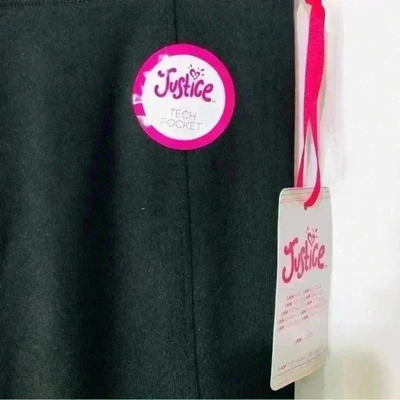 Justice Girls Bundle Blue Strong and Striped Tank Top Black Legging size L 12-14 - Picture 13 of 14
